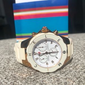 Michele Tahitian Jelly Bean RoseGold & White Watch